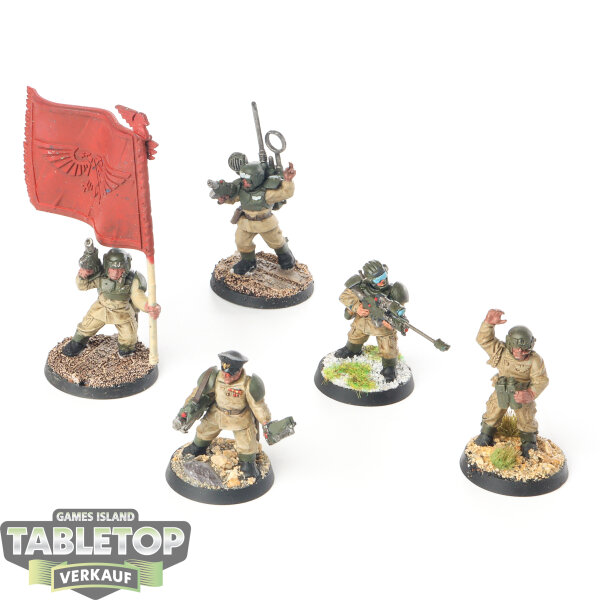 Astra Militarum - 5 x Cadian Command Squad klassisch - teilweise bemalt