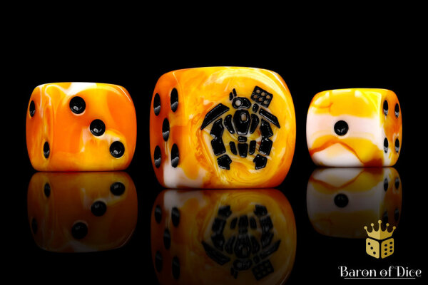 Baron of Dice - Crisis Robot, Ochre (V2) 16mm Round Corner Dice (25)