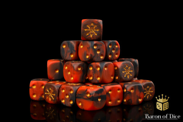 Baron of Dice - Tainted Knight, Red 16mm Round Corner Dice (25)