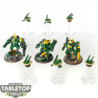 Tau Empire - 3x XV8 Crisis Battlesuit Team - bemalt