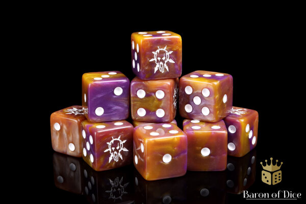 Baron of Dice - Tainted Knight, Purple 16mm Square Corner Dice (25)