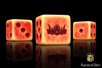 Baron of Dice - Bone Crown 16mm Square Corner Dice (25)