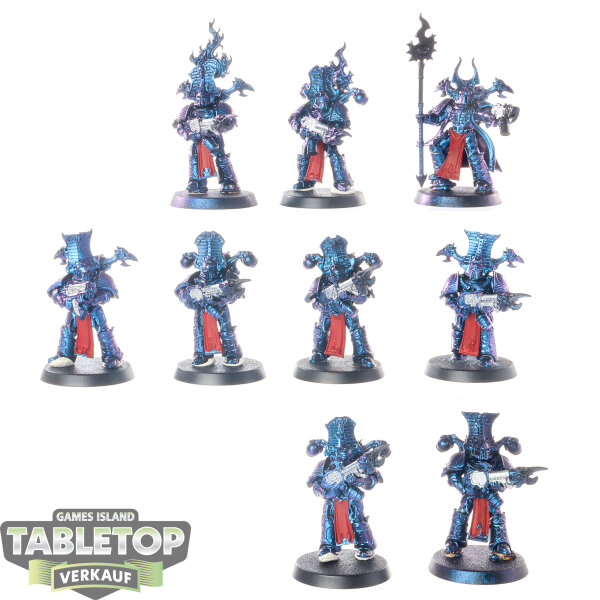 Thousand Sons - 9x Rubric Marines - teilweise bemalt