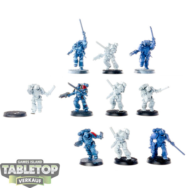 Space Marines - 10x Assault Intercessors - teilweise bemalt