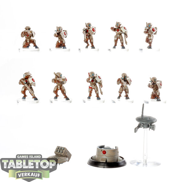 Tau Empire - 10 x Fire Warriors Strike Team - bemalt