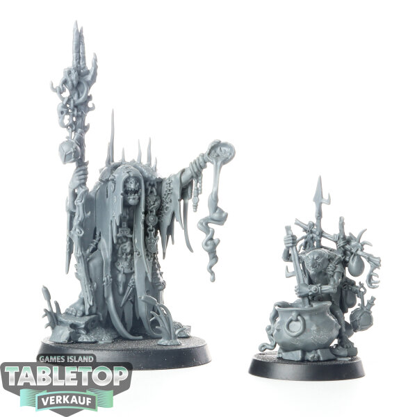 Orruk Warclans - Swampcalla Shaman with Pot-grot - unbemalt