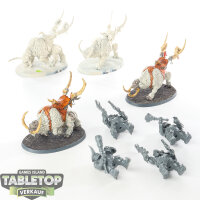 Ogor Mawtribes - 4x Mournfang Pack - teilweise bemalt