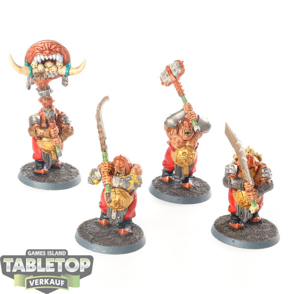 Ogor Mawtribes - 4x Ironguts - bemalt