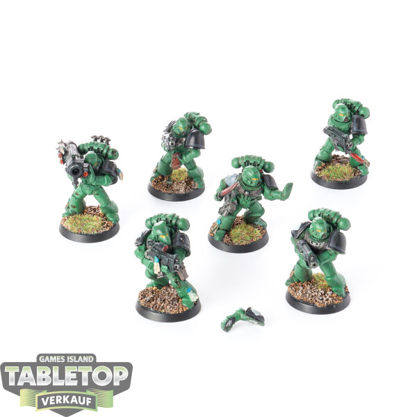 Space Marines - 6x Tactical Marines - klassisch - teilweise bemalt