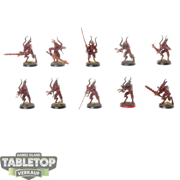 Blades of Khorne - 10x Daemons Of Khorne Bloodletters - bemalt