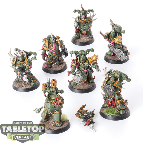 Death Guard - 7 x Plague Marines - teilweise bemalt