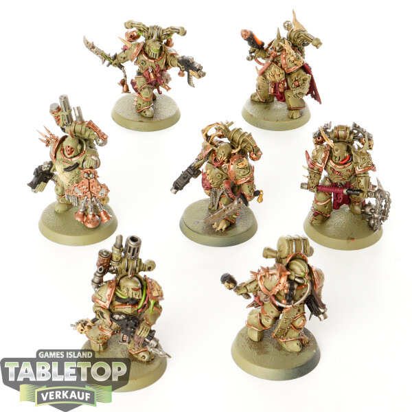 Death Guard - 7x Plague Marines - bemalt