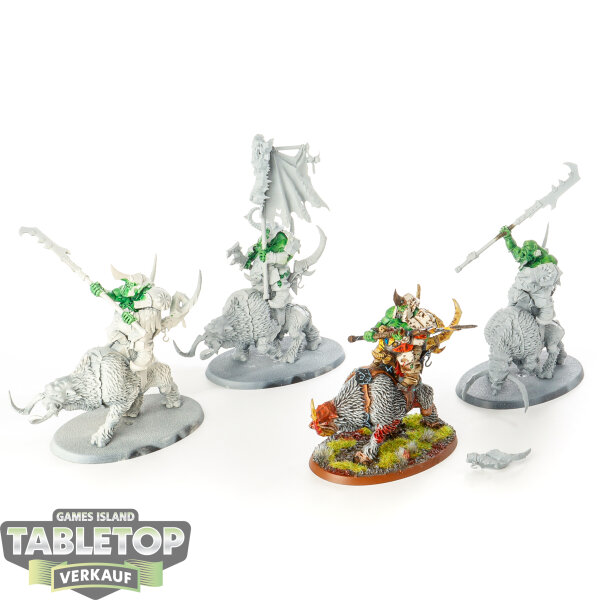 Ogor Mawtribes - 4x Mournfang Pack - teilweise bemalt