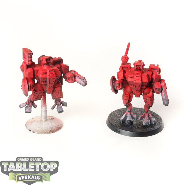 Tau Empire - 2x XV8 Crisis Battlesuit Team - klassisch - teilweise bemalt
