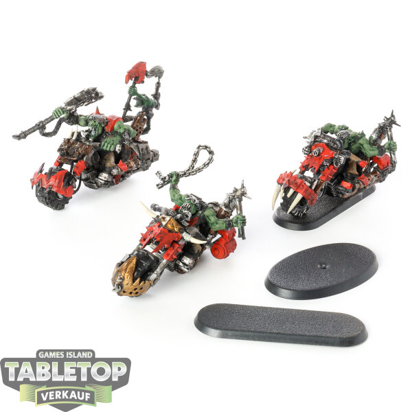 Orks - 3 Warbiker - teilweise bemalt