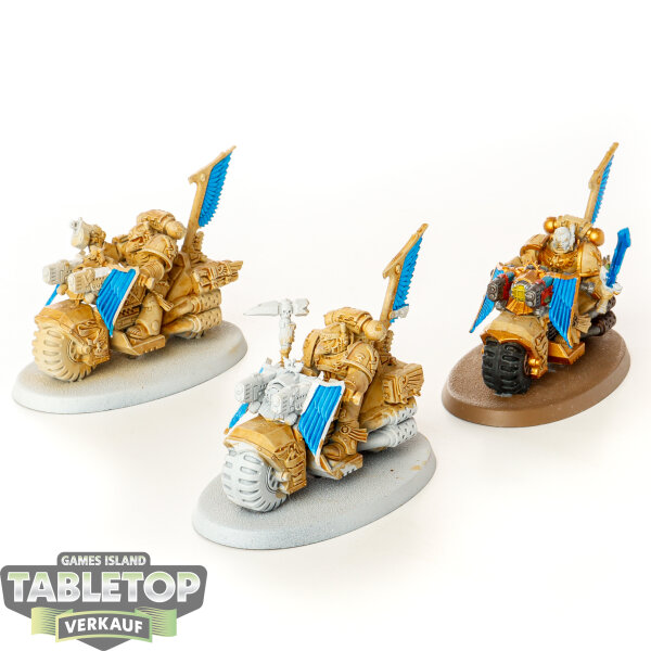 Dark Angels - 3x Ravenwing Black Knights - teilweise bemalt