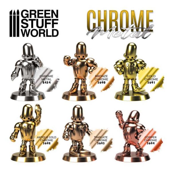 Green Stuff World - Chrome Paint - Antique Gold 17ml (Pack x20)