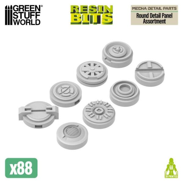 Green Stuff World - Mecha Detail Parts - Round Detail Panel Assortment