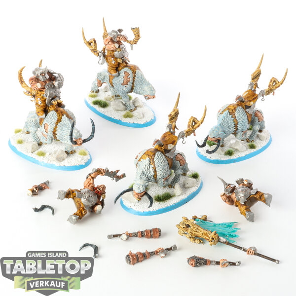 Ogor Mawtribes - 4 Mournfang Riders - bemalt