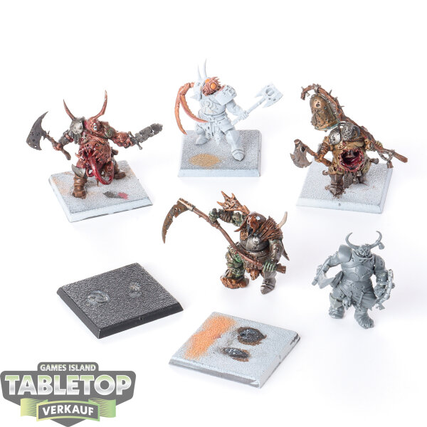 Daemons of Chaos - 5x Putrid Blightkings - teilweise bemalt