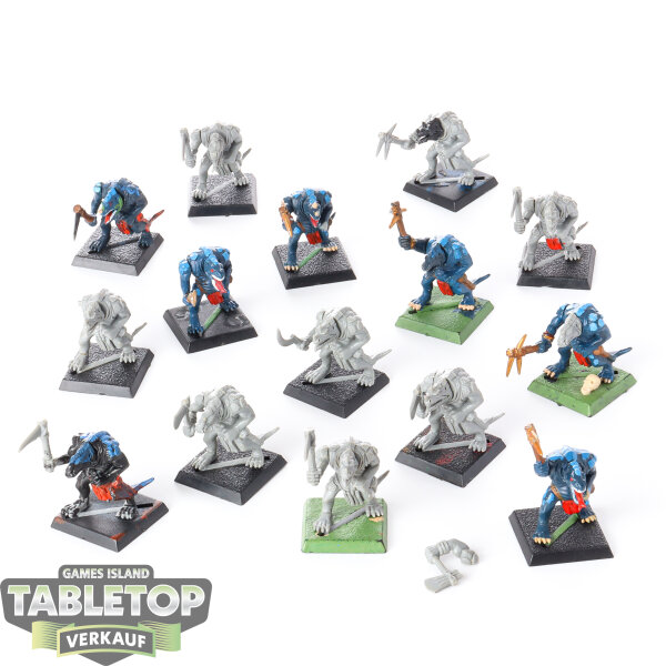 Lizardmen - 15x Saurus Warriors - teilweise bemalt