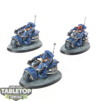 Space Marines - 3 x Space Marine Bike Squad - bemalt