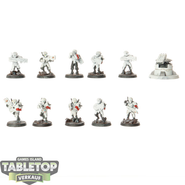 Tau Empire - 10 x Fire Warriors Breacher Team - teilweise bemalt