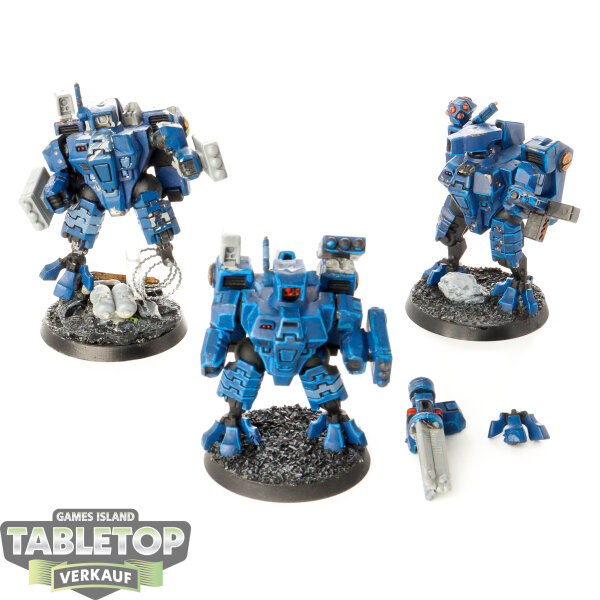 Tau Empire - 3x XV8 Crisis Battlesuit Team - klassisch - teilweise bemalt