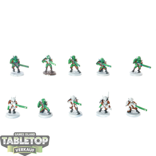 Tau Empire - 10 x Fire Warriors Strike Team - teilweise bemalt