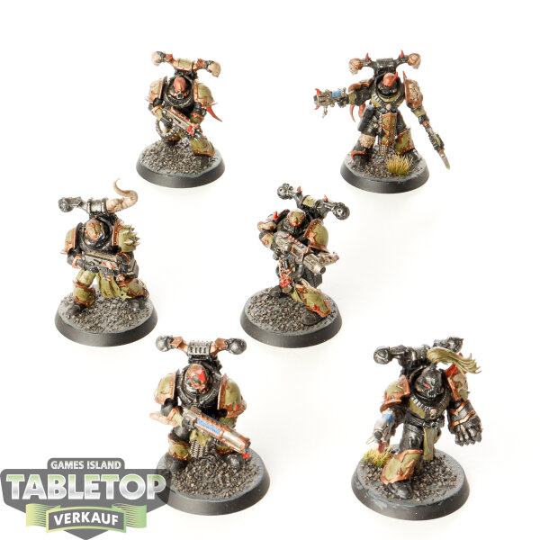 Chaos Space Marines - 6x Chaos Space Marines - klassisch - bemalt