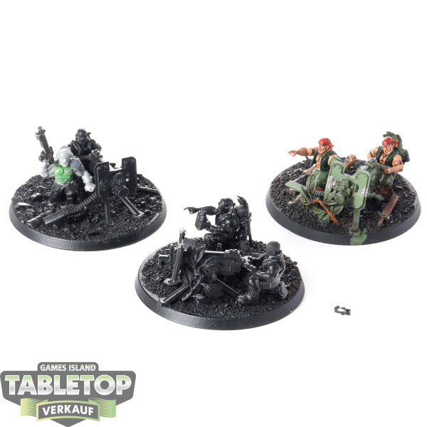 Astra Militarum - 3x Catachan Heavy Weapon Squad - teilweise bemalt