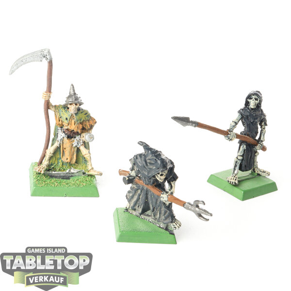 Miniaturen - 3x Skeleton Elite Warriors II / Grim Reapers (1014) - Undead - bemalt