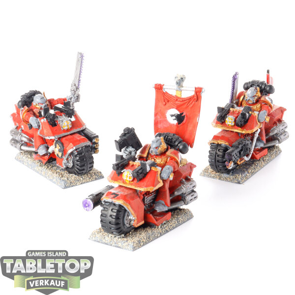 Space Marines - 3x Biker - bemalt