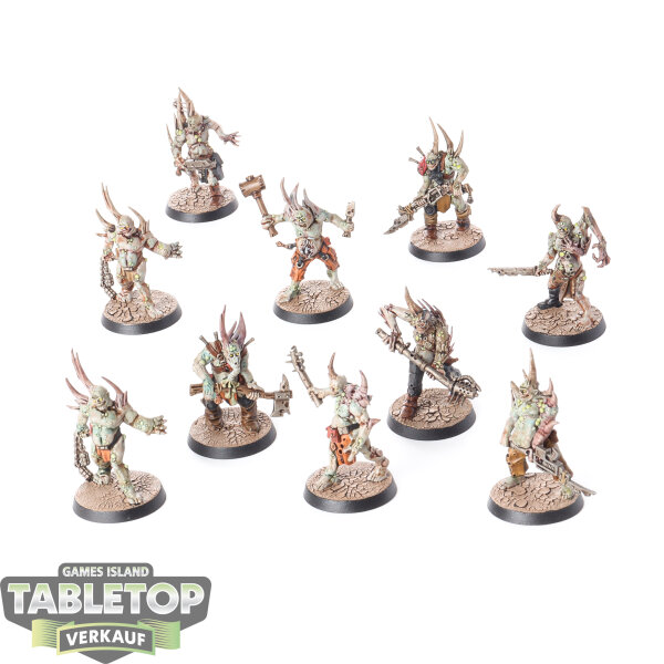 Death Guard - 10x Poxwalkers - bemalt