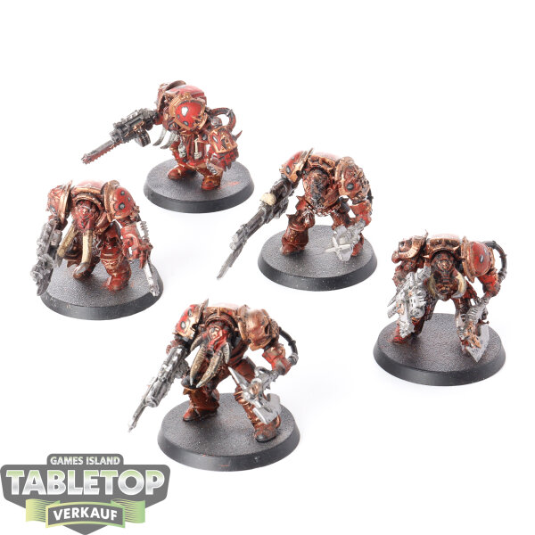 Chaos Space Marines - 5x Chaos Terminator Squad - klassisch - teilweise bemalt