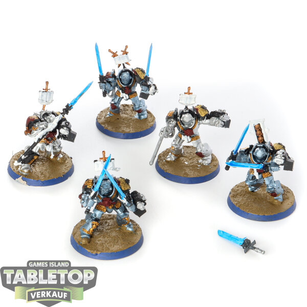 Grey Knights - 5x Grey Knights Terminator Squad - bemalt