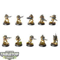 Astra Militarum - 10 x Cadian Shock Troops - bemalt