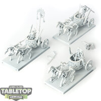 Tomb Kings of Khemri - 3 x Skeleton Chariots - grundiert