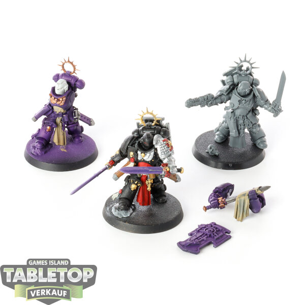 Deathwatch - 3 x Bladeguard Veterans - teilweise bemalt