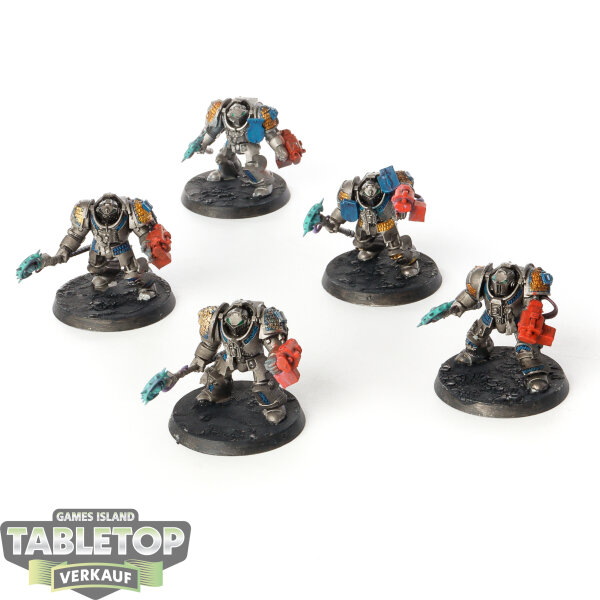 Grey Knights - 5x Grey Knights Terminator Squad - teilweise bemalt