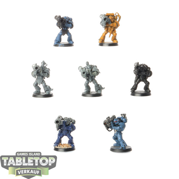 Space Marines - 7x Tactical Marines - klassisch - teilweise bemalt