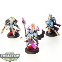 Thousand Sons - 3x Exalted Sorcerers - teilweise bemalt