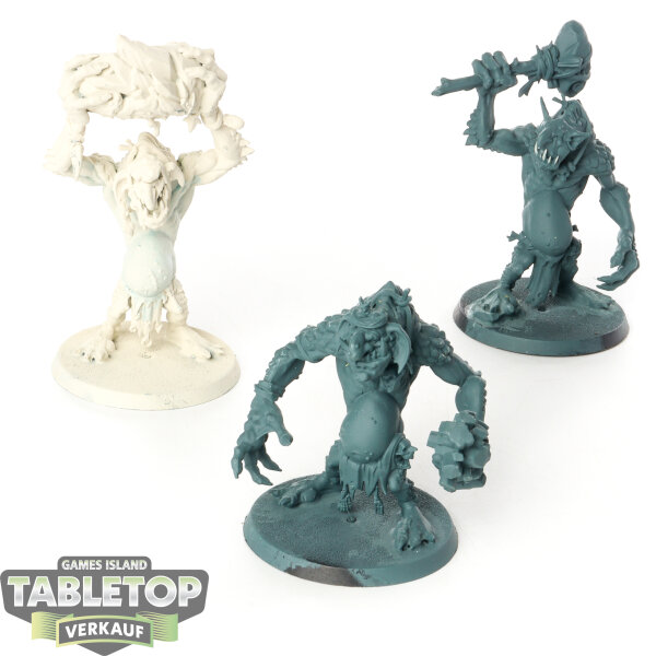 Gloomspite Gitz - 3 Rockgut Troggoths - grundiert