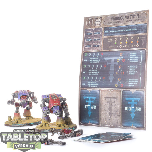 Legion Imperiales - 2x Warhound Scout Titans with Turbo-laser Destructors and Vulcan Mega-Bolters - bemalt