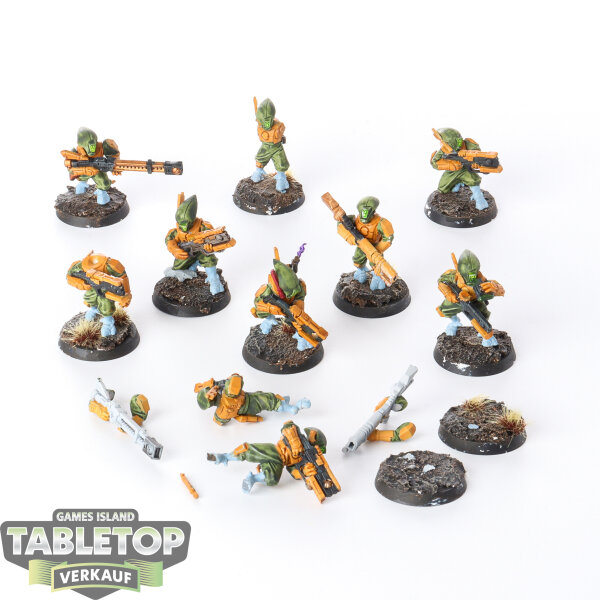 Tau Empire - 10x Pathfinder Team - teilweise bemalt