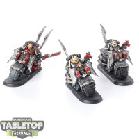 Dark Angels - 3x Ravenwing Bike Squadron - bemalt