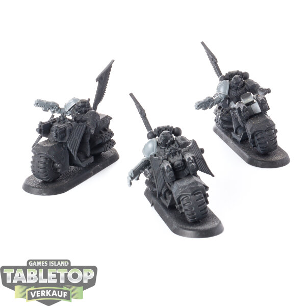 Dark Angels - 3x Ravenwing Bike Squadron - teilweise bemalt