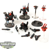 Tau Empire - 3 x XV8 Crisis Battlesuit Team - teilweise...