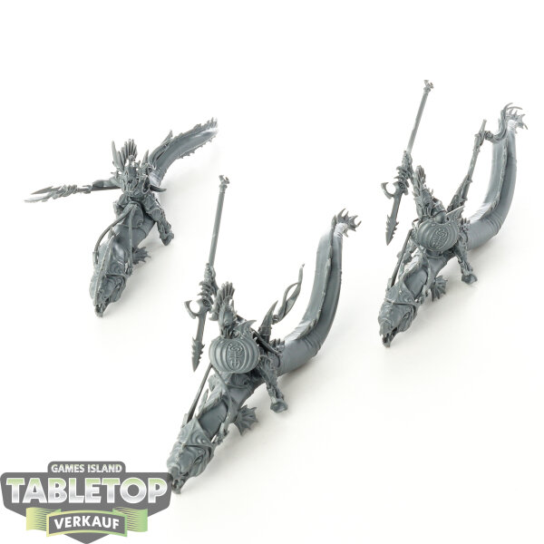 Idoneth Deepkin - 3x Akhelian Morrsarr Guard - unbemalt