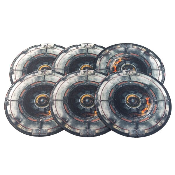 Playmats.eu - Rubber Zones for Warhammer 40k 10th Edition 7,6"/19,3 cm (6 Pieces) - Core